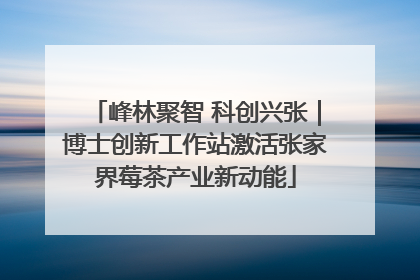 峰林聚智 科创兴张｜博士创新工作站激活张家界莓茶产业新动能